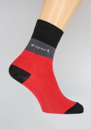 Носки мужские 9304, красные, кулирка, #SPORT   М-100