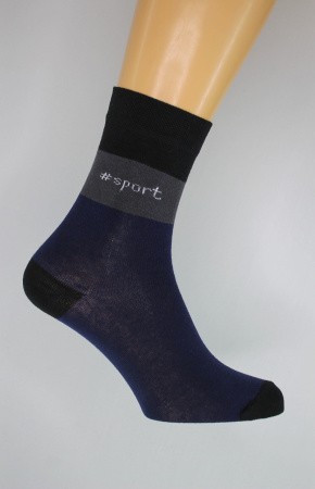Носки мужские 9304, т.синие, кулирка, #SPORT   М-100