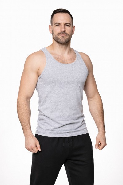 Майка мужская классическая BIG SIZE 1803, серый меланж