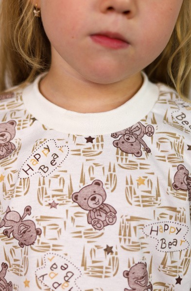 Пижама детская (2-6 лет) 2902, МИШКИ, молочный, кулирка